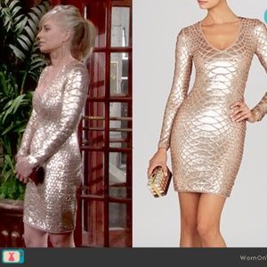 NWOT- BCBG SABRYNA- ROSE GOLD SEQUINS IN PYTHON